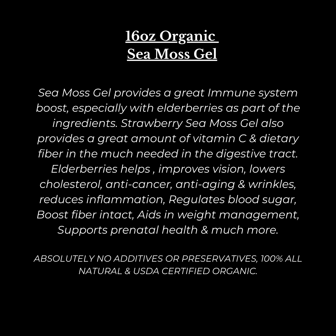 Organic Strawberry Sea Moss Gel 16oz