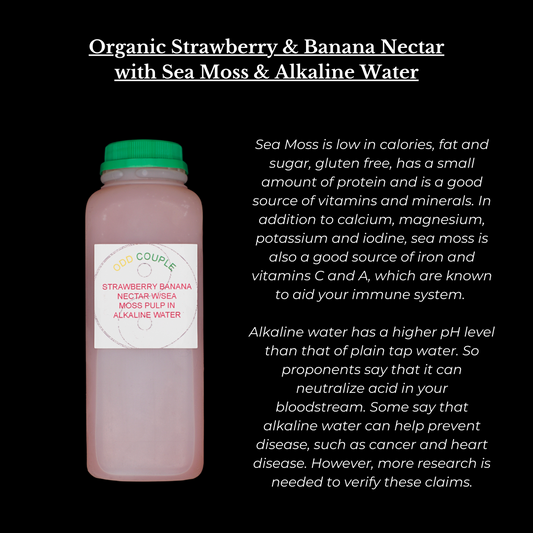 Strawberry Banana Nectar with Sea Moss & Alkaline Water