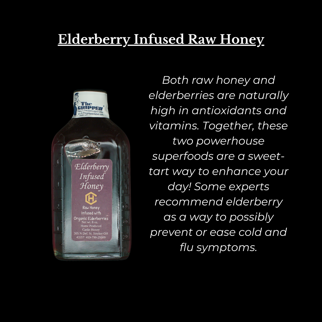 Elderberry Infused Raw Honey 8oz